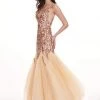 Rachel Allan - 6475 Sequined Plunging Sweetheart Trumpet Gown Formal Gowns