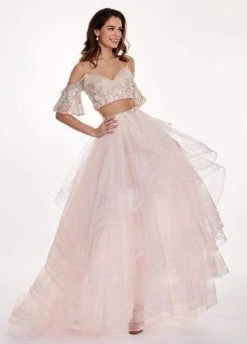 Rachel Allan - 6476 Two Piece Cold Shoulders Layered Tulle Gown Formal Gowns