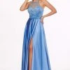 Formal Gowns Rachel Allan - 6487 Beaded Halter Satin A-line Dress 2 Formal Gowns Rachel Allan - 6487 Beaded Halter Satin A-line Dress