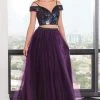 Rachel Allan - 6488 Two Piece Sequin Embellished Top Tulle Prom Gown Formal Gowns