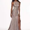 Rachel Allan - 6491 Glitter Jersey Trumpet Gown With Train 2 Rachel Allan - 6491 Glitter Jersey Trumpet Gown With Train