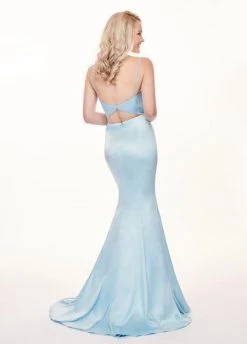 Rachel Allan - 6498 Shirred Midriff Cutout Overskirt Gown Formal Gowns