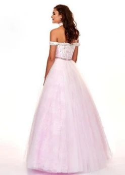 Rachel Allan - 6516 Lace Accent Choker Off Shoulder Ballgown Formal Gowns