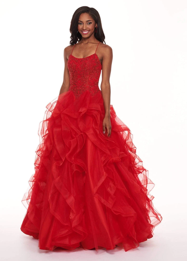 Rachel Allan - 6526 Embroidered Scoop Neck Ruffled Tulle Ballgown 5 Rachel Allan - 6526 Embroidered Scoop Neck Ruffled Tulle Ballgown
