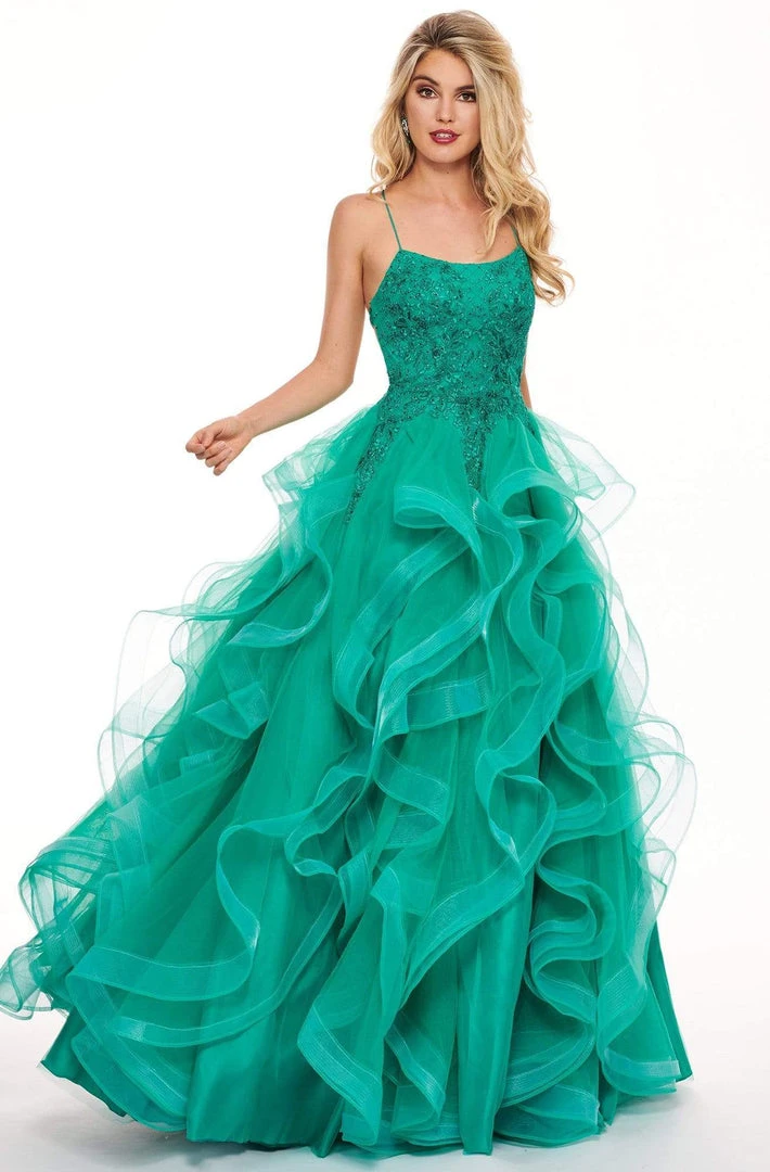 Rachel Allan - 6526 Embroidered Scoop Neck Ruffled Tulle Ballgown 3 Rachel Allan - 6526 Embroidered Scoop Neck Ruffled Tulle Ballgown