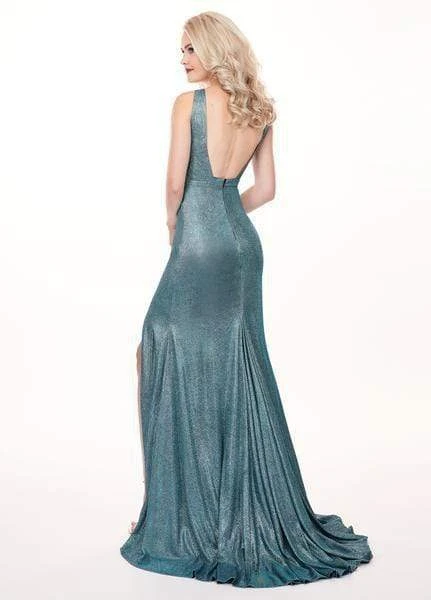 Rachel Allan - 6529 Plunging V-Neck Dress With Slit 4 Rachel Allan - 6529 Plunging V-Neck Dress With Slit