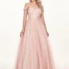 Rachel Allan - 6530 Sequined Off-Shoulder Tulle Ballgown Formal Gowns