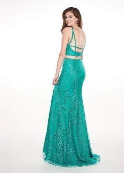 Rachel Allan - 6541 Two-Piece Glitter Tulle Sheath Gown 15 Rachel Allan - 6541 Two-Piece Glitter Tulle Sheath Gown