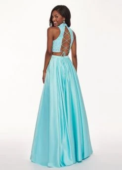 Rachel Allan - 6542 Two Piece Embroidered Matte Satin Ballgown Formal Gowns