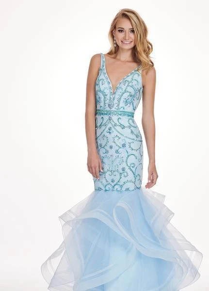 Rachel Allan - 6548 Plunging V-Neck Ruffled Mermaid Dress 5 Rachel Allan - 6548 Plunging V-Neck Ruffled Mermaid Dress