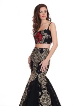 Rachel Allan - 6560 Two Piece Embroidered Tulle Mermaid Dress