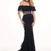 Formal Gowns Rachel Allan - 6563 Off Shoulder Floral Crystal Cutout Lace Gown