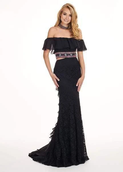 Formal Gowns Rachel Allan - 6563 Off Shoulder Floral Crystal Cutout Lace Gown 3 Formal Gowns Rachel Allan - 6563 Off Shoulder Floral Crystal Cutout Lace Gown