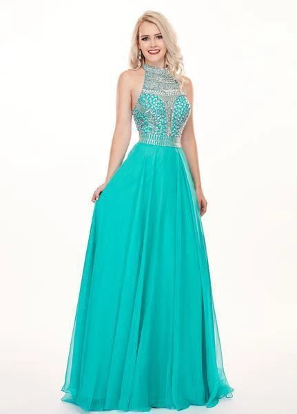 Rachel Allan - 6568 Crystal Embellished Illusion Top Chiffon Gown Formal Gowns 8 Rachel Allan - 6568 Crystal Embellished Illusion Top Chiffon Gown Formal Gowns