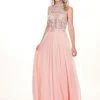 Rachel Allan - 6568 Crystal Embellished Illusion Top Chiffon Gown Formal Gowns