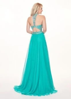 Rachel Allan - 6568 Crystal Embellished Illusion Top Chiffon Gown Formal Gowns 19 Rachel Allan - 6568 Crystal Embellished Illusion Top Chiffon Gown Formal Gowns