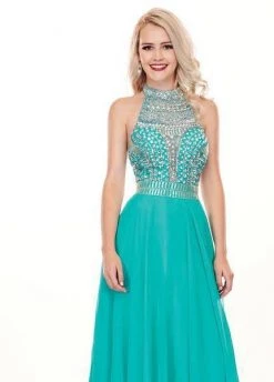 Rachel Allan - 6568 Crystal Embellished Illusion Top Chiffon Gown Formal Gowns 20 Rachel Allan - 6568 Crystal Embellished Illusion Top Chiffon Gown Formal Gowns