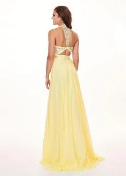 Rachel Allan - 6568 Crystal Embellished Illusion Top Chiffon Gown Formal Gowns 22 Rachel Allan - 6568 Crystal Embellished Illusion Top Chiffon Gown Formal Gowns