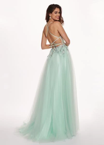 Rachel Allan - 6587 Plunging V-Neck Floral Embroidered Gown Formal Gowns 6 Rachel Allan - 6587 Plunging V-Neck Floral Embroidered Gown Formal Gowns