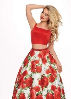 Rachel Allan - 6589 Two Piece Square Floral Ballgown Formal Gowns 13 Rachel Allan - 6589 Two Piece Square Floral Ballgown Formal Gowns