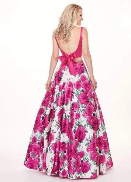Rachel Allan - 6589 Two Piece Square Floral Ballgown Formal Gowns 4 Rachel Allan - 6589 Two Piece Square Floral Ballgown Formal Gowns