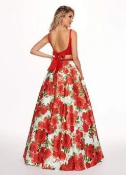 Rachel Allan - 6589 Two Piece Square Floral Ballgown Formal Gowns 12 Rachel Allan - 6589 Two Piece Square Floral Ballgown Formal Gowns
