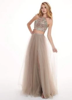 Formal Gowns Rachel Allan - 6596 Two Piece Embroidered Tulle A-line Dress