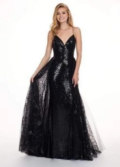 Formal Gowns Rachel Allan - 6606 Sequined Sweetheart Gown With Overlay