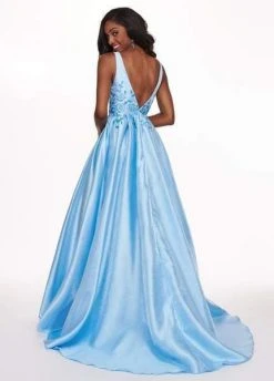 Rachel Allan - 6611 Embroidered Floral Accented Overskirt Gown Formal Gowns