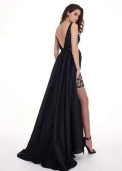 Rachel Allan - 6611 Embroidered Floral Accented Overskirt Gown Formal Gowns