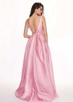 Rachel Allan - 6611 Embroidered Floral Accented Overskirt Gown Formal Gowns