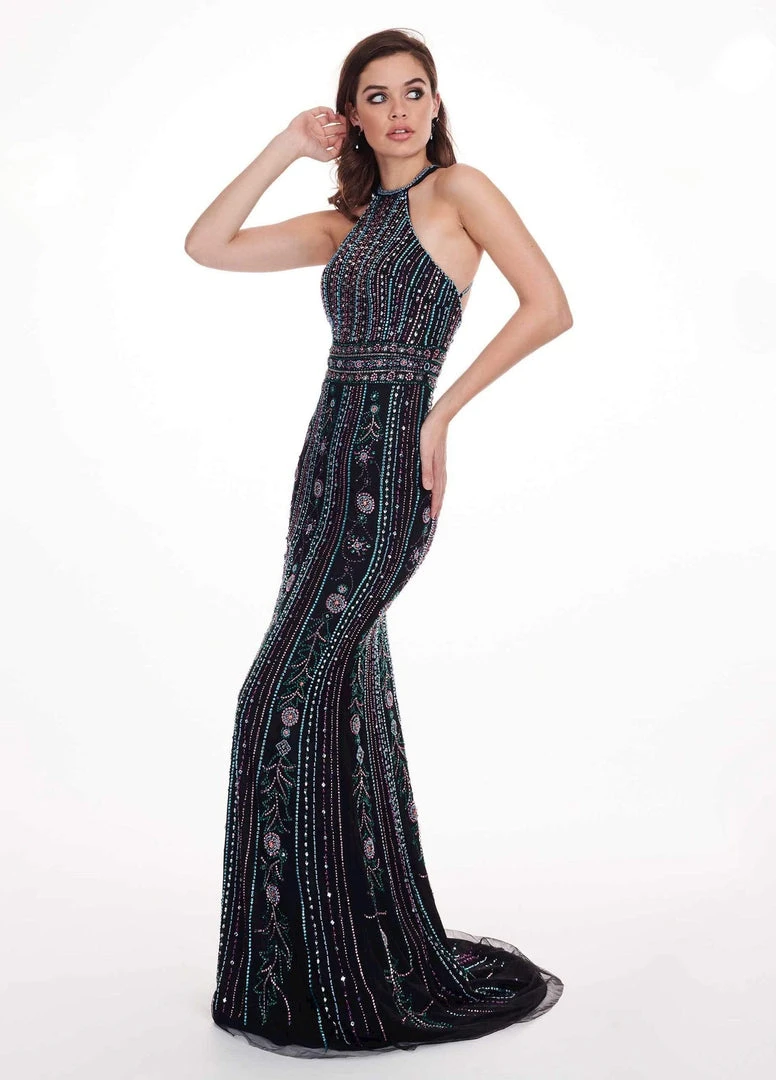 Rachel Allan - 6625 Beaded Strappy Open Back Evening Dress Formal Gowns 3 Rachel Allan - 6625 Beaded Strappy Open Back Evening Dress Formal Gowns