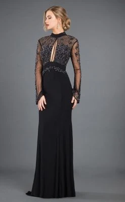 Formal Gowns Rachel Allan Couture - 8266 Long Sleeve Embellished High Neck Gown