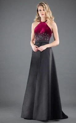 Formal Gowns Rachel Allan Couture - 8279 Floral Beaded Halter Gown