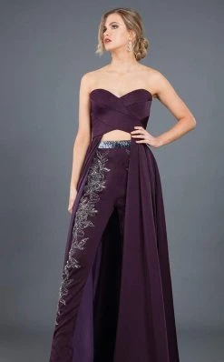 Rachel Allan Couture - 8289 Ruched Sweetheart Embellished Jumpsuit Formal Gowns