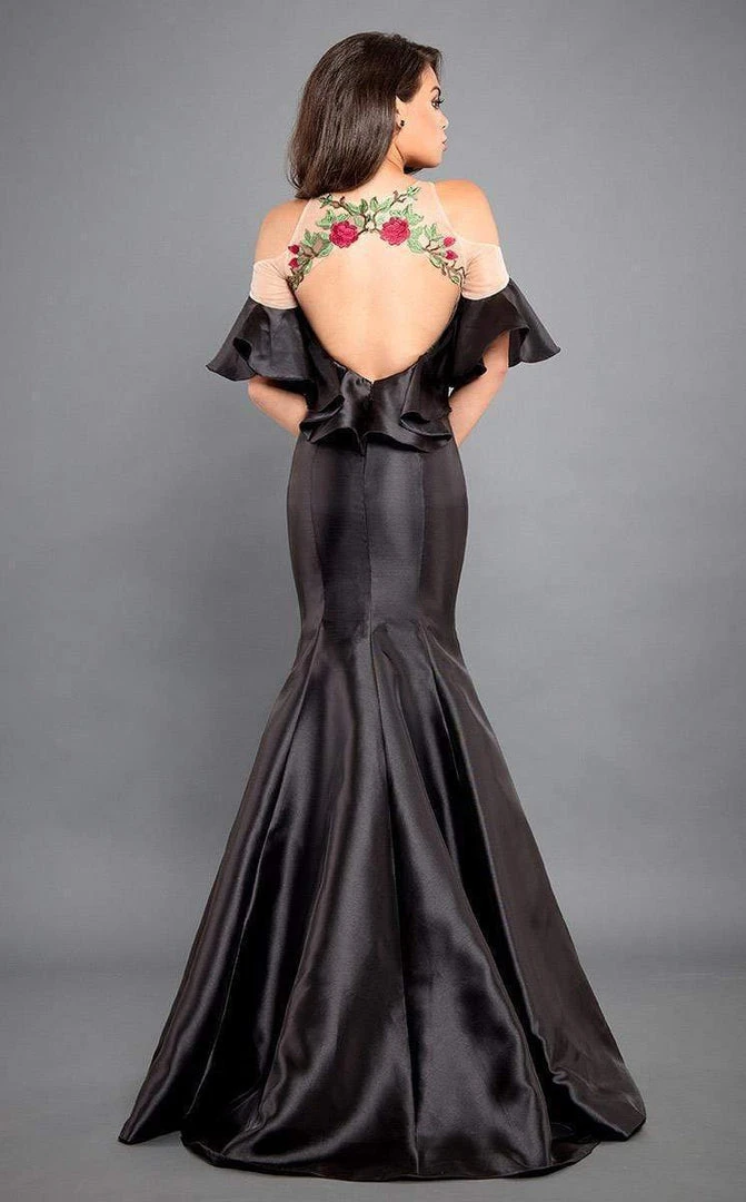 Rachel Allan Couture - 8301 Floral Embroidered Ruffled Mermaid Gown Formal Gowns 4 Rachel Allan Couture - 8301 Floral Embroidered Ruffled Mermaid Gown Formal Gowns