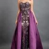 Formal Gowns Rachel Allan Couture - 8329 Sequined Sheath Dress With Skirt Overlay