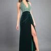 Formal Gowns Rachel Allan Couture - 8345 Beaded Halter Velvet A-line Dress 2 Formal Gowns Rachel Allan Couture - 8345 Beaded Halter Velvet A-line Dress