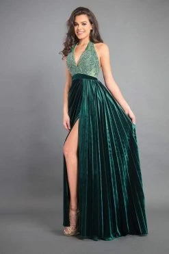 Formal Gowns Rachel Allan Couture - 8345 Beaded Halter Velvet A-line Dress 7 Formal Gowns Rachel Allan Couture - 8345 Beaded Halter Velvet A-line Dress