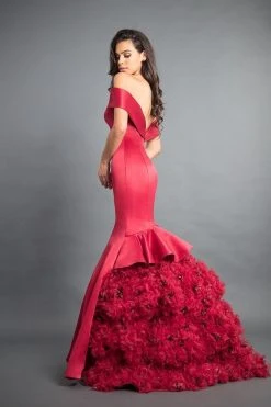 Rachel Allan Couture - 8355 Satin Off-Shoulder Ruffled Mermaid Dress Formal Gowns 9 Rachel Allan Couture - 8355 Satin Off-Shoulder Ruffled Mermaid Dress Formal Gowns