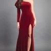 Formal Gowns Rachel Allan Couture - 8359 Velvet Ruffled One Shoulder Sheath Dress 1 Formal Gowns Rachel Allan Couture - 8359 Velvet Ruffled One Shoulder Sheath Dress