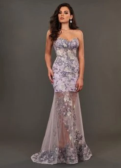 Rachel Allan Couture - 8390 Lace Embroidered Dress With Overskirt Formal Gowns 9 Rachel Allan Couture - 8390 Lace Embroidered Dress With Overskirt Formal Gowns