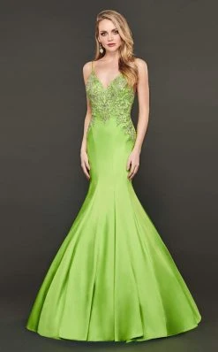 Rachel Allan Couture - 8416 Beaded Stretch Satin Mermaid Gown
