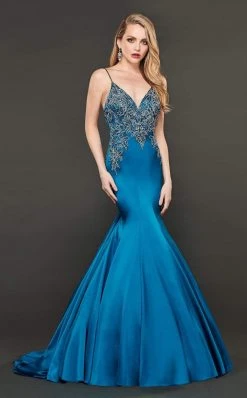Rachel Allan Couture - 8416 Beaded Stretch Satin Mermaid Gown 7 Rachel Allan Couture - 8416 Beaded Stretch Satin Mermaid Gown
