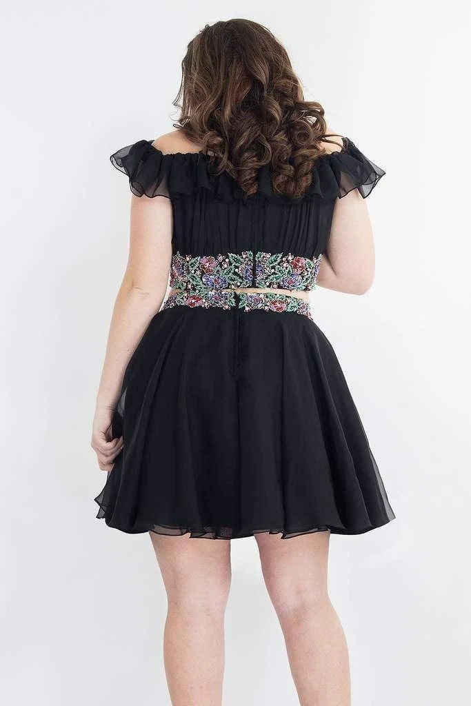 Cocktail Dresses Rachel Allan Curves - 4808 Two Piece Ruched Off-Shoulder A-Line Dress 4 Cocktail Dresses Rachel Allan Curves - 4808 Two Piece Ruched Off-Shoulder A-Line Dress