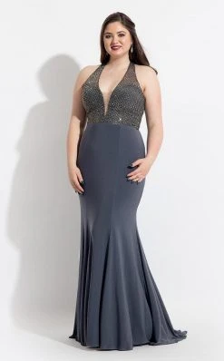 Formal Gowns Rachel Allan Curves - 6326 Beaded Jersey Sheath Dress