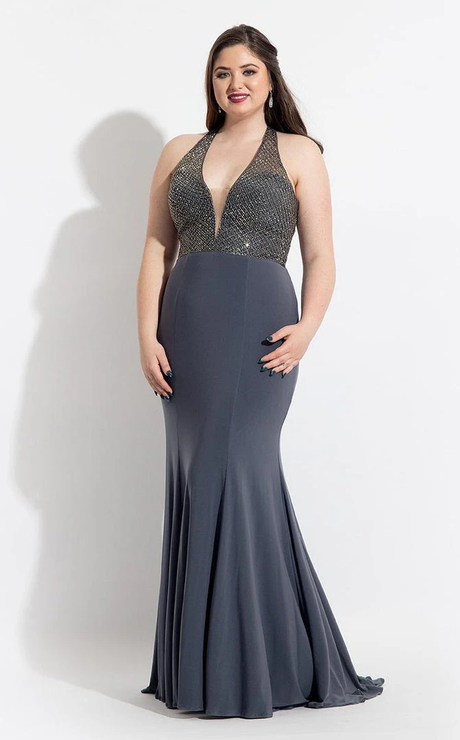 Formal Gowns Rachel Allan Curves - 6326 Beaded Jersey Sheath Dress 3 Formal Gowns Rachel Allan Curves - 6326 Beaded Jersey Sheath Dress