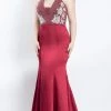 Formal Gowns Rachel Allan Curves - 6332 Embroidered Floral Halter Mermaid Gown
