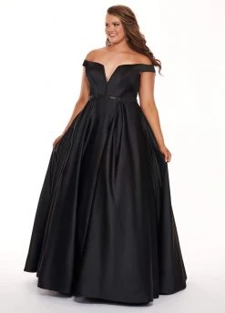 Formal Gowns Rachel Allan Curves - 6670 Off-Shoulder Boning Ballgown