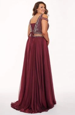 Rachel Allan Curves - 6693 Two Piece Beaded Chiffon A-line Dress